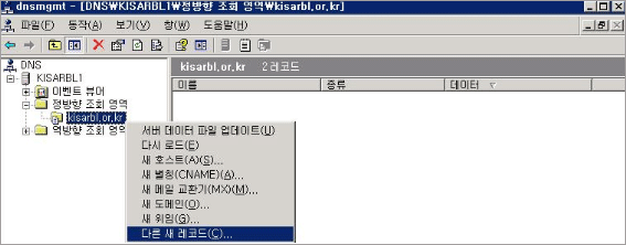 DNS 정보 편집